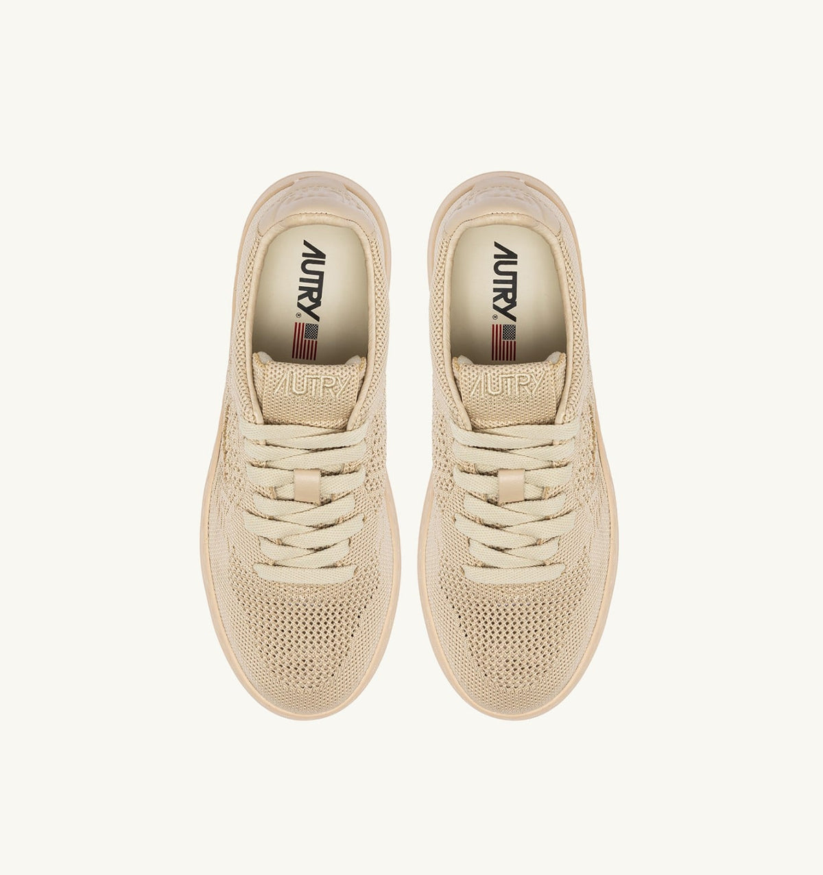 AUTRY MEDALIST EASEKNIT LOW SNEAKERS IN CREME BRULEE KNIT