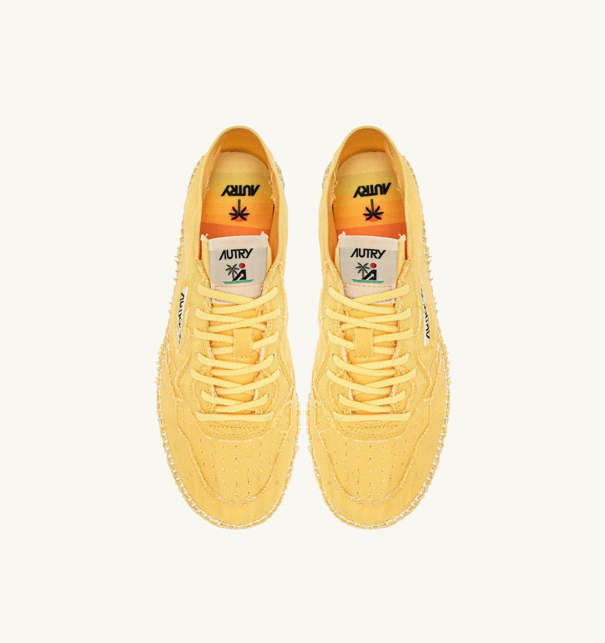 AUTRY SANDY ESPADRILLES IN PASTEL YELLOW CANVAS