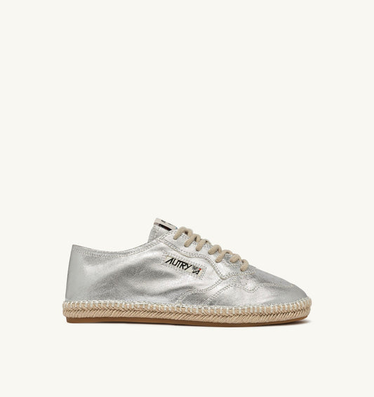 AUTRY SANDY ESPADRILLES IN SILVER CANVAS