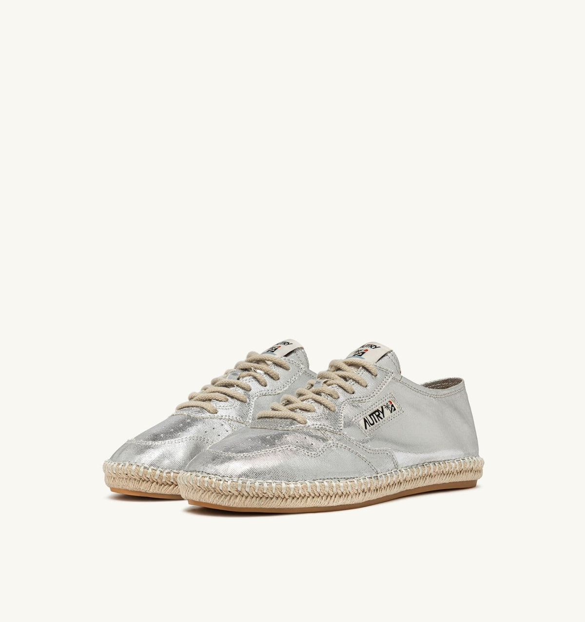 AUTRY SANDY ESPADRILLES IN SILVER CANVAS