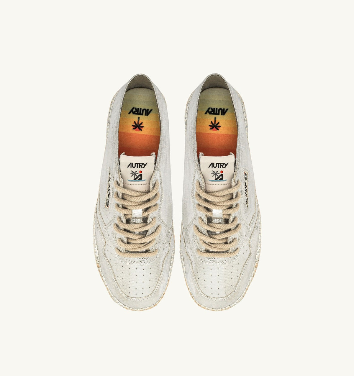 AUTRY SANDY ESPADRILLES IN SILVER CANVAS