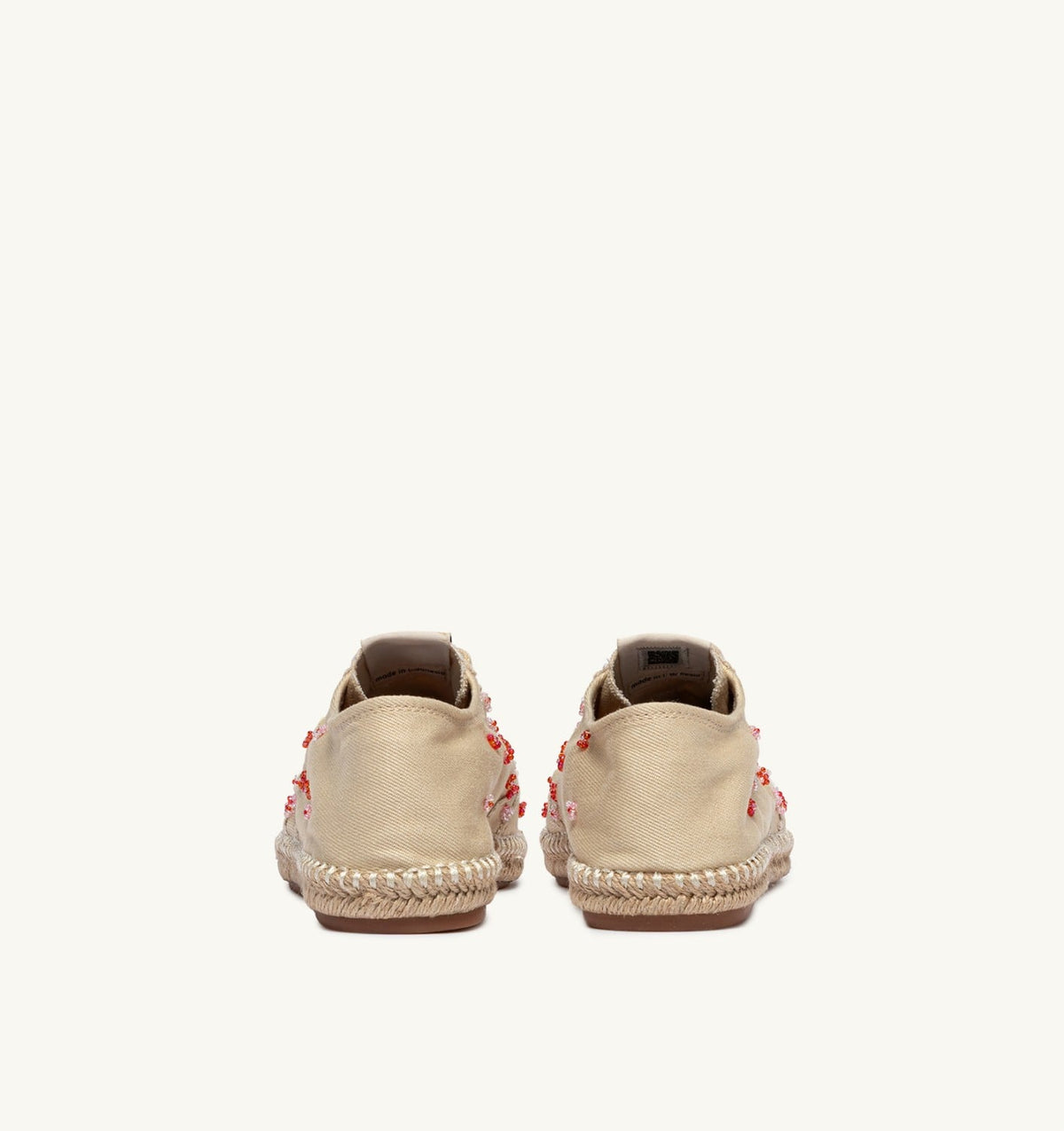 AUTRY SANDY IN IVORY WHITE AND RED CANVAS WITH BEADS