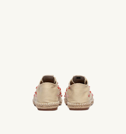 AUTRY SANDY IN IVORY WHITE AND RED CANVAS WITH BEADS