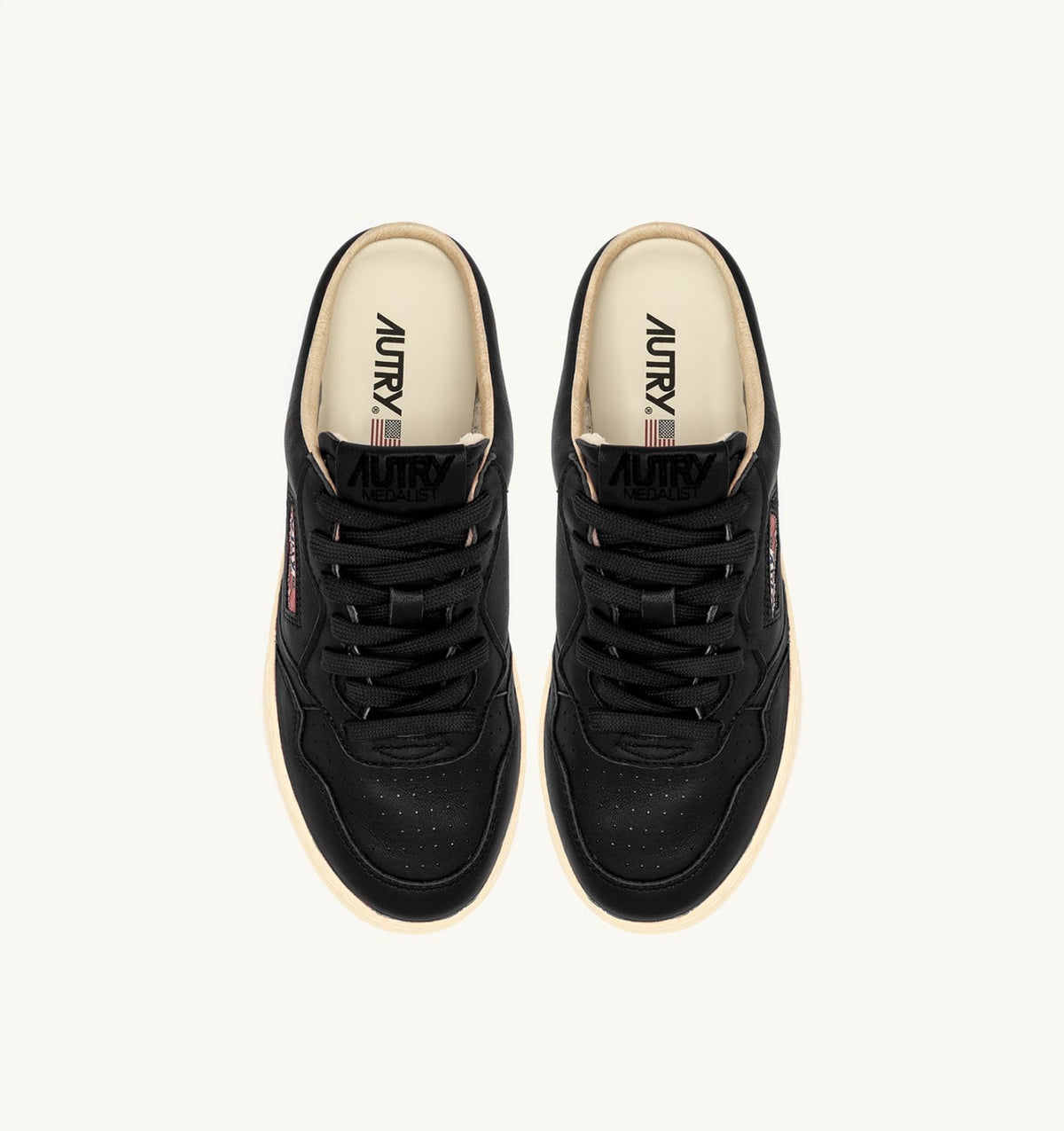 AUTRY MEDALIST MULE SNEAKERS IN NAPA LEATHER COLOR BLACK