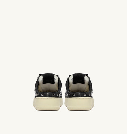 AUTRY MEDALIST MULE SNEAKERS IN BLACK LEATHER WITH STUDDED DETAILS