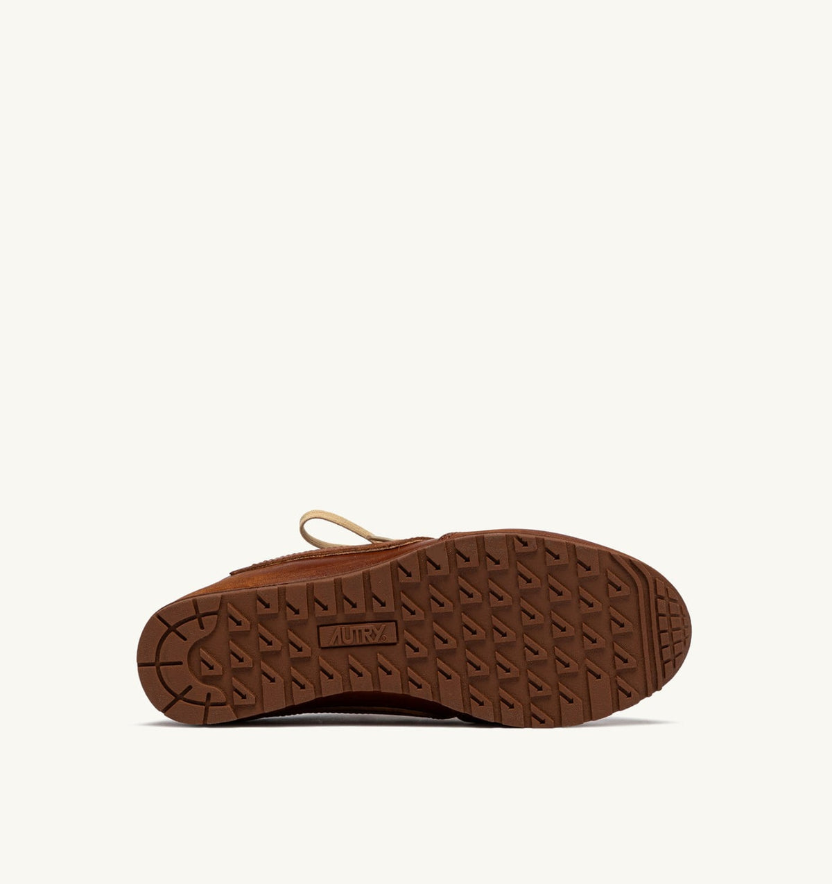 AUTRY WINDSPIN MULE SNEAKERS IN SHIRT BUFF AND AZURE LEATHER