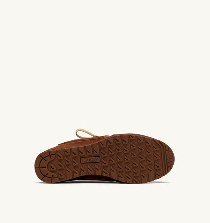 AUTRY WINDSPIN MULE SNEAKERS IN SHIRT BUFF AND AZURE LEATHER