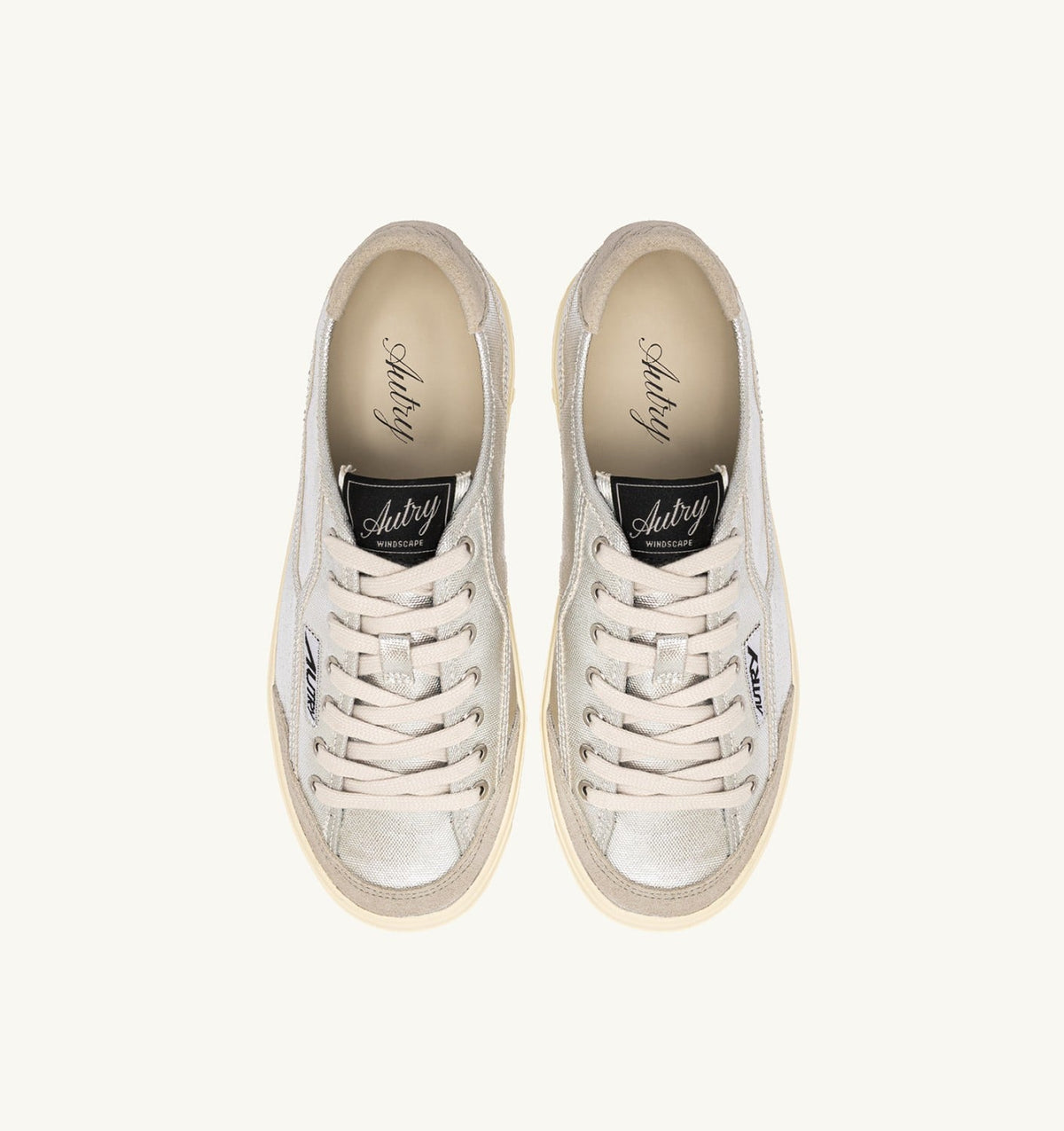 AUTRY WINDSCAPE LOW SNEAKERS IN SILVER CANVAS