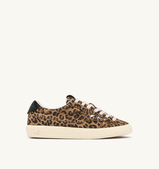AUTRY WINDSCAPE LOW SNEAKERS IN LEOPARD AND BLACK SUEDE