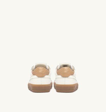 AUTRY WINDSCAPE LOW SNEAKERS IN MARSHMALLOW AND TAN LEATHER