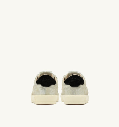 AUTRY WINDSCAPE LOW SNEAKERS IN SILVER AND BLACK LAMINATED SUEDE