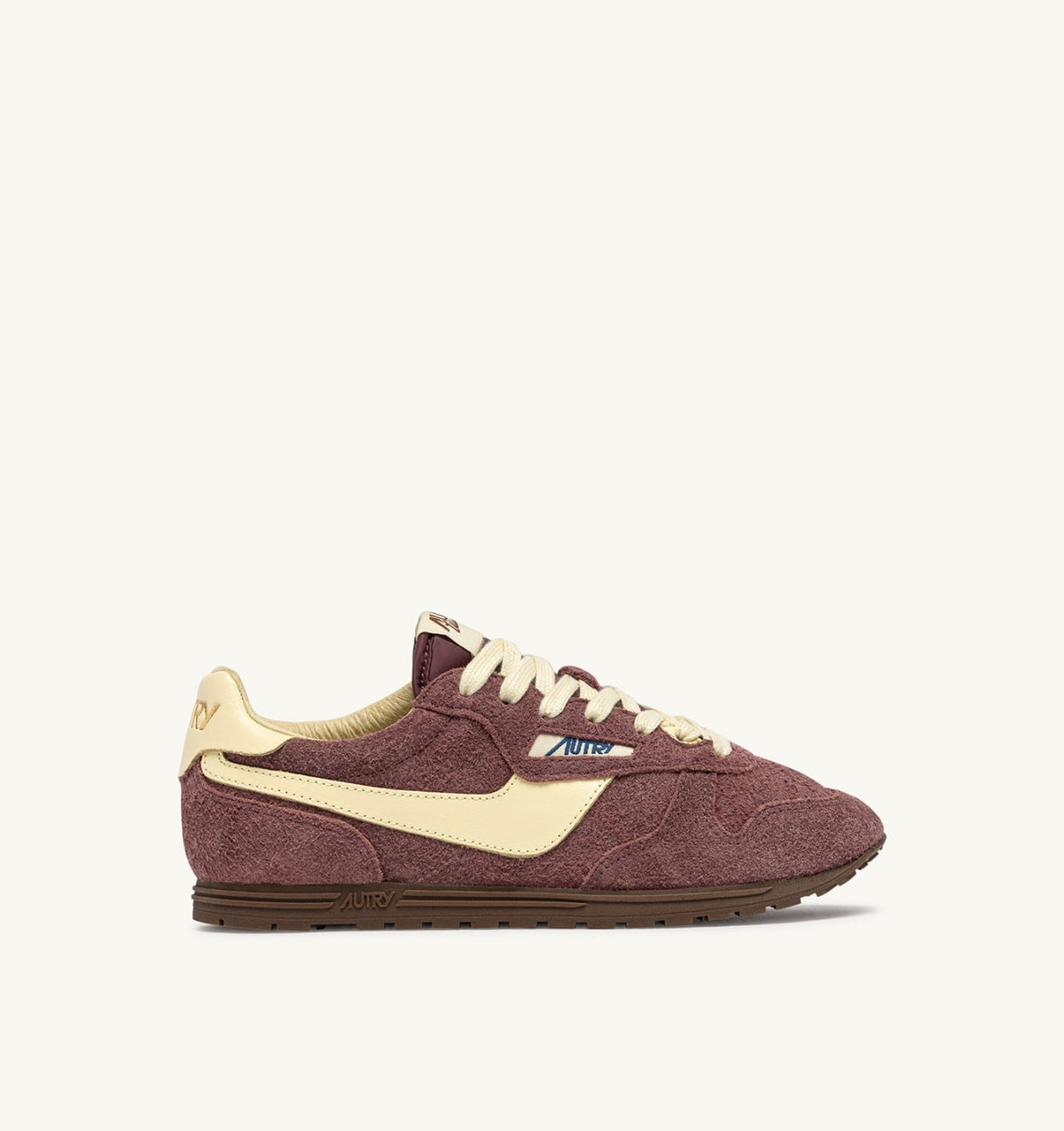 AUTRY WINDSPIN SNEAKERS IN CHIANTI AND RUTABAGA SUEDE AND LEATHER