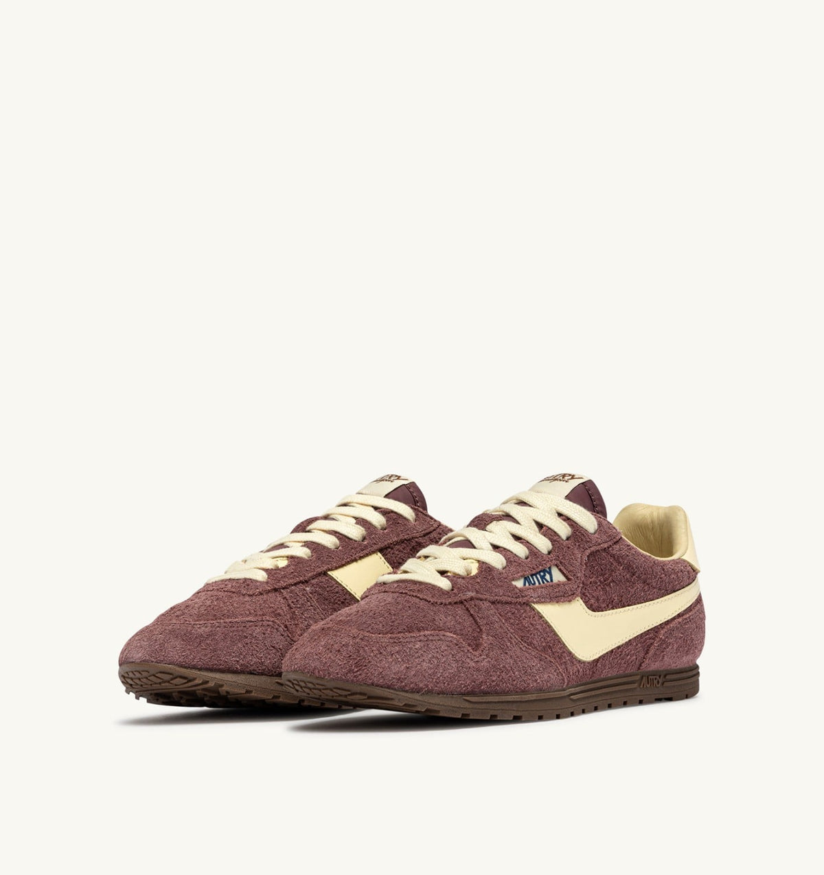 AUTRY WINDSPIN SNEAKERS IN CHIANTI AND RUTABAGA SUEDE AND LEATHER