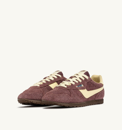 AUTRY WINDSPIN SNEAKERS IN CHIANTI AND RUTABAGA SUEDE AND LEATHER