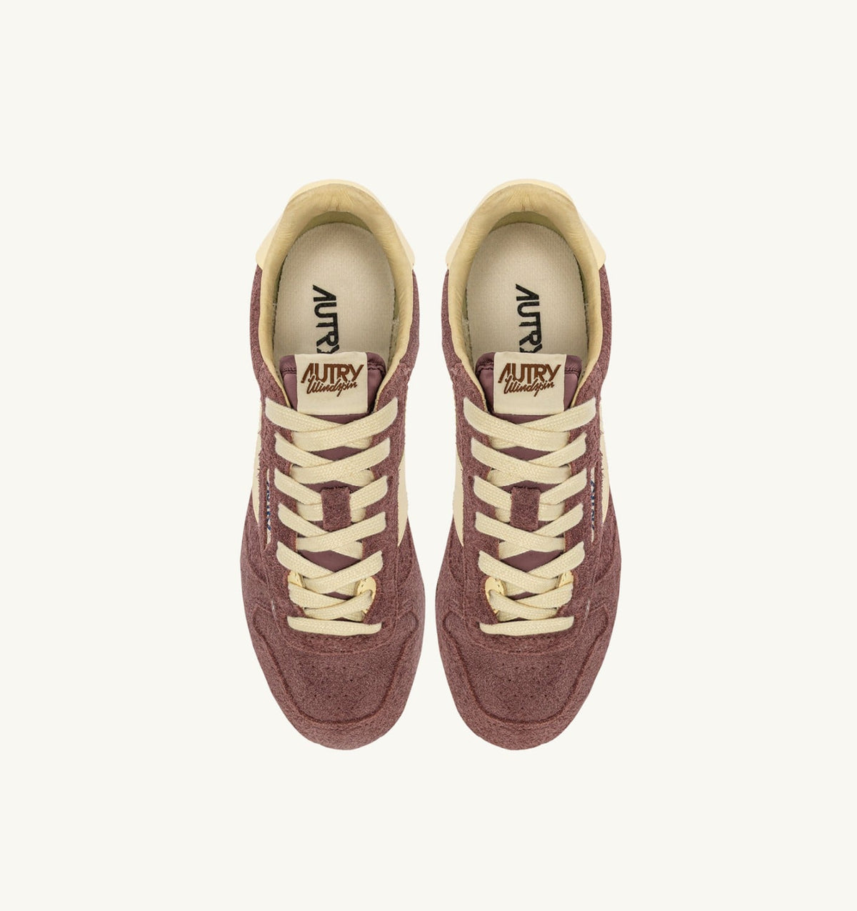 AUTRY WINDSPIN SNEAKERS IN CHIANTI AND RUTABAGA SUEDE AND LEATHER