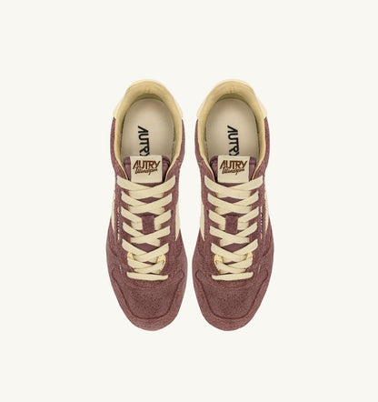 AUTRY WINDSPIN SNEAKERS IN CHIANTI AND RUTABAGA SUEDE AND LEATHER