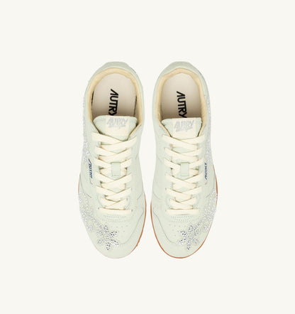 AUTRY WINDSPIN SNEAKERS IN BONE WHITE LEATHER WITH DECORATIONS
