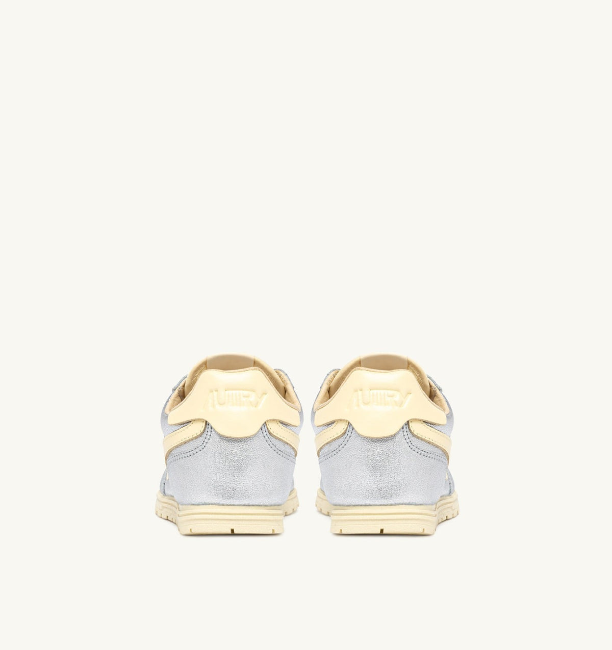 AUTRY WINDSPIN SNEAKERS IN SILVER AND RUTABAGA SUEDE AND LEATHER