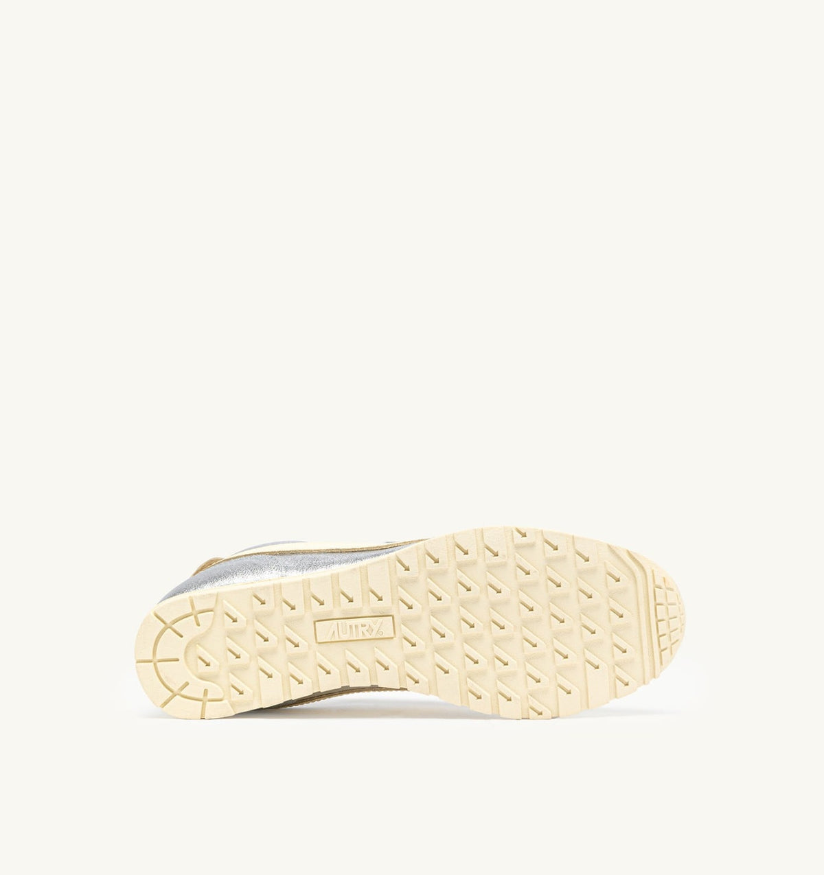 AUTRY WINDSPIN SNEAKERS IN SILVER AND RUTABAGA SUEDE AND LEATHER