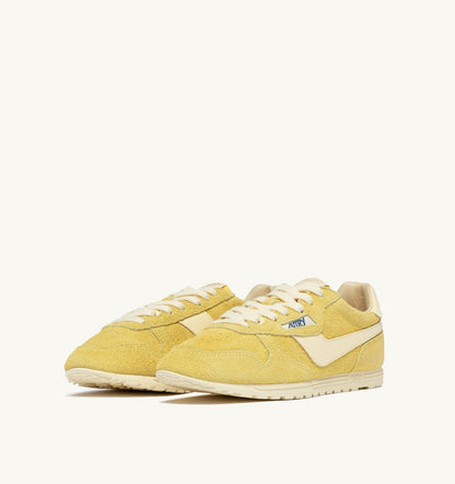 AUTRY WINDSPIN SNEAKERS IN MIMOSA AND RUTABAGA SUEDE AND LEATHER