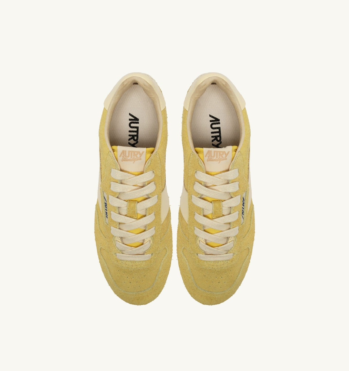 AUTRY WINDSPIN SNEAKERS IN MIMOSA AND RUTABAGA SUEDE AND LEATHER