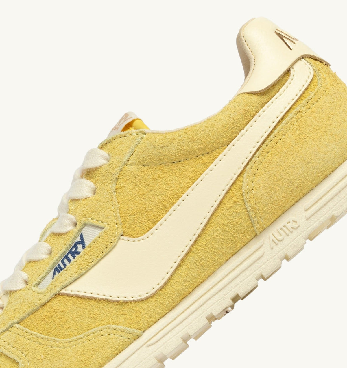 AUTRY WINDSPIN SNEAKERS IN MIMOSA AND RUTABAGA SUEDE AND LEATHER