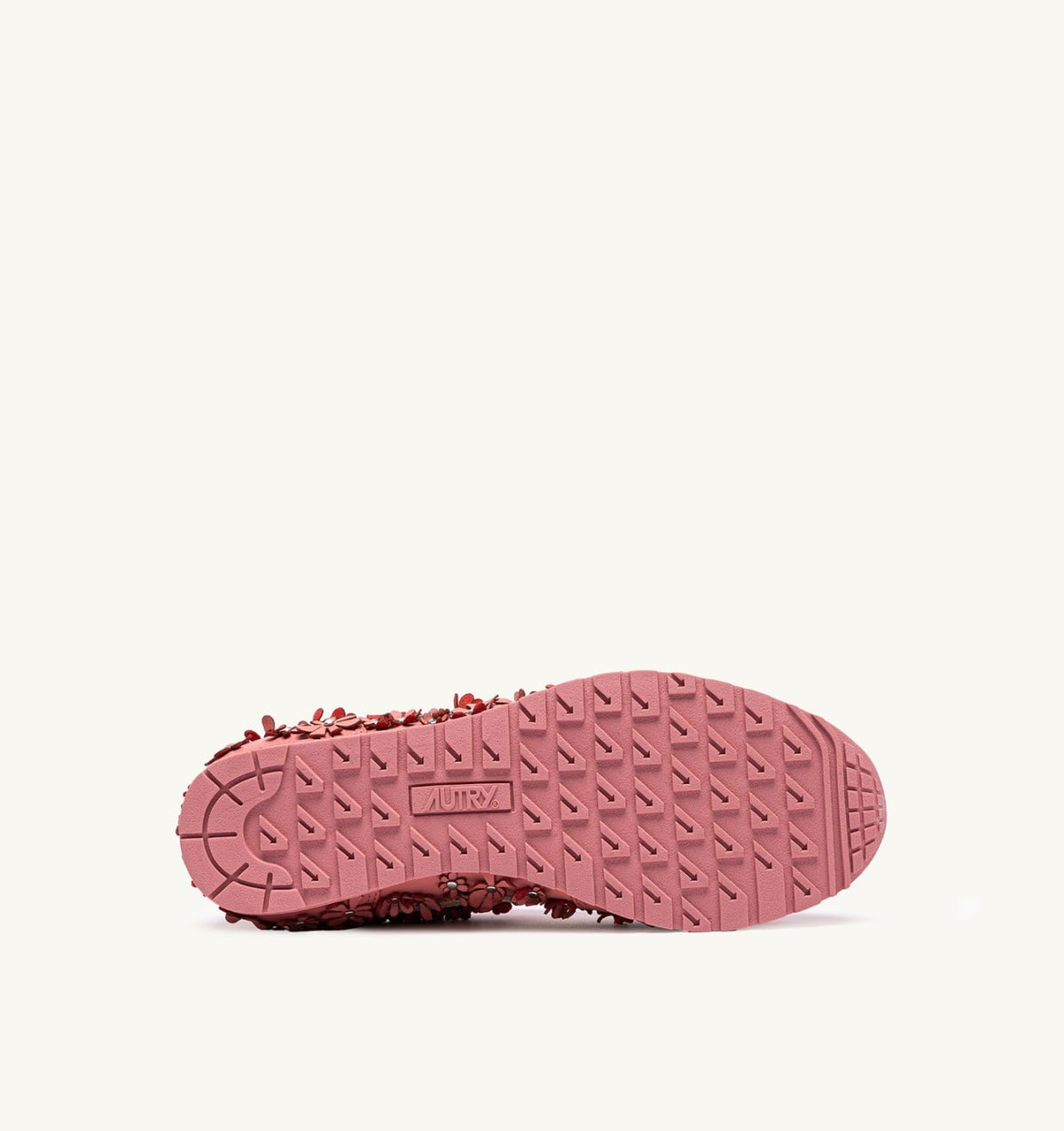 AUTRY WINDSPIN FLOWERS SNEAKERS IN LOBSTER BISQUE LEATHER