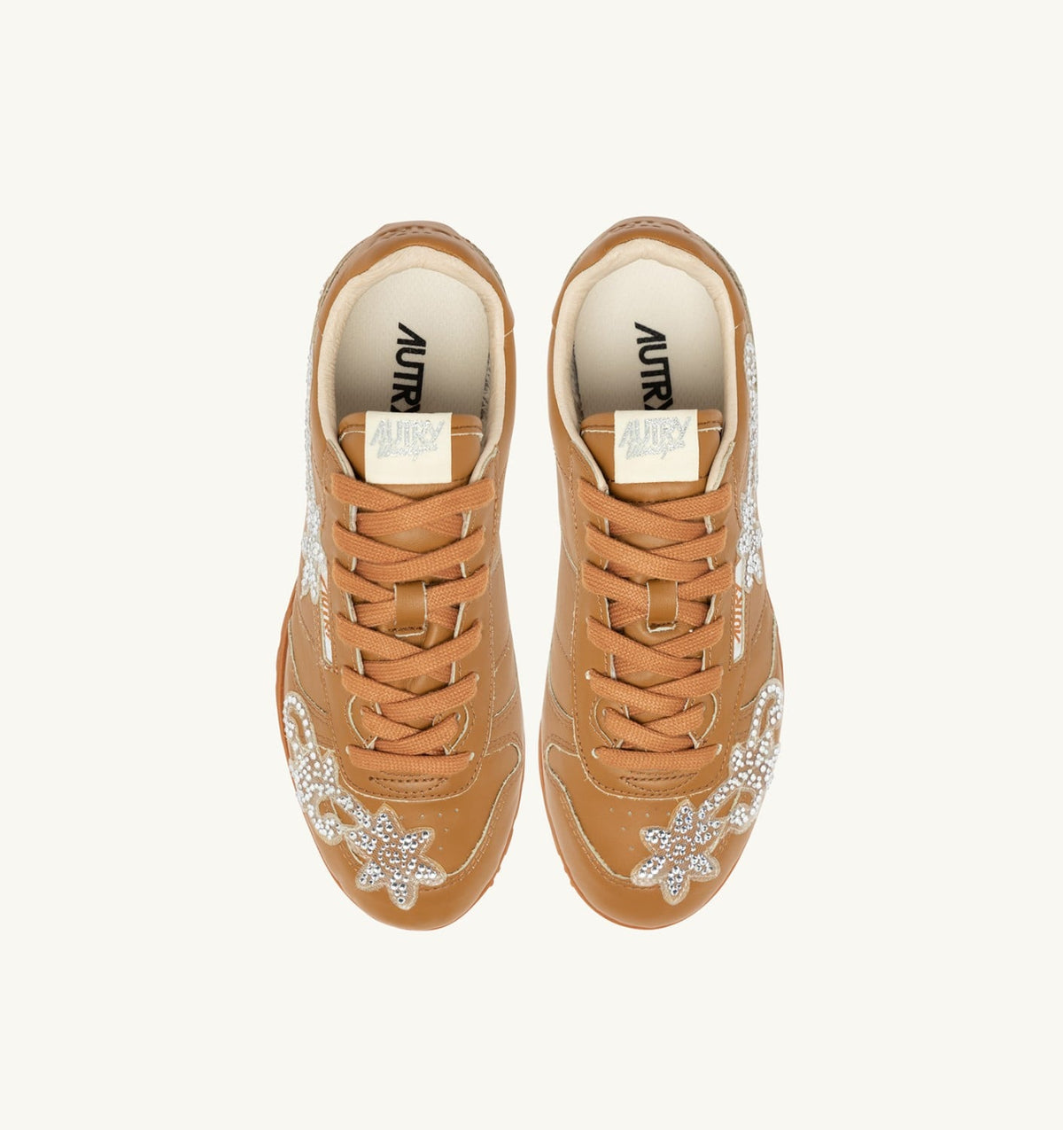 AUTRY WINDSPIN SNEAKERS IN EARTH LEATHER WITH DECORATIONS