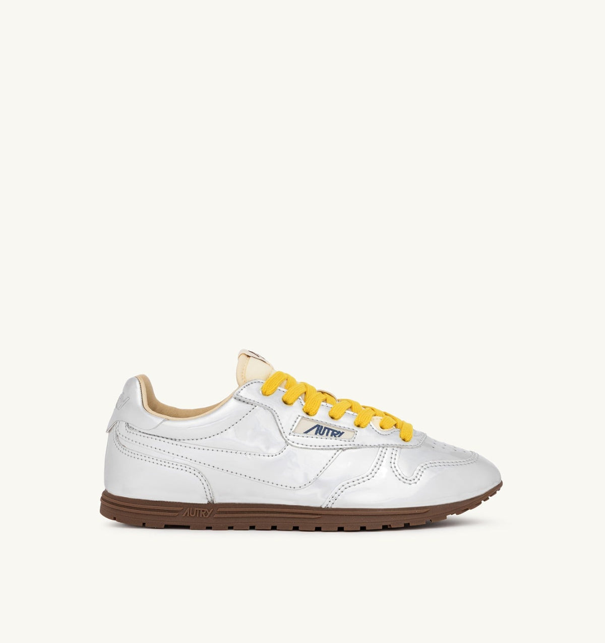 AUTRY WINDSPIN SILVER MIRRORED SNEAKERS