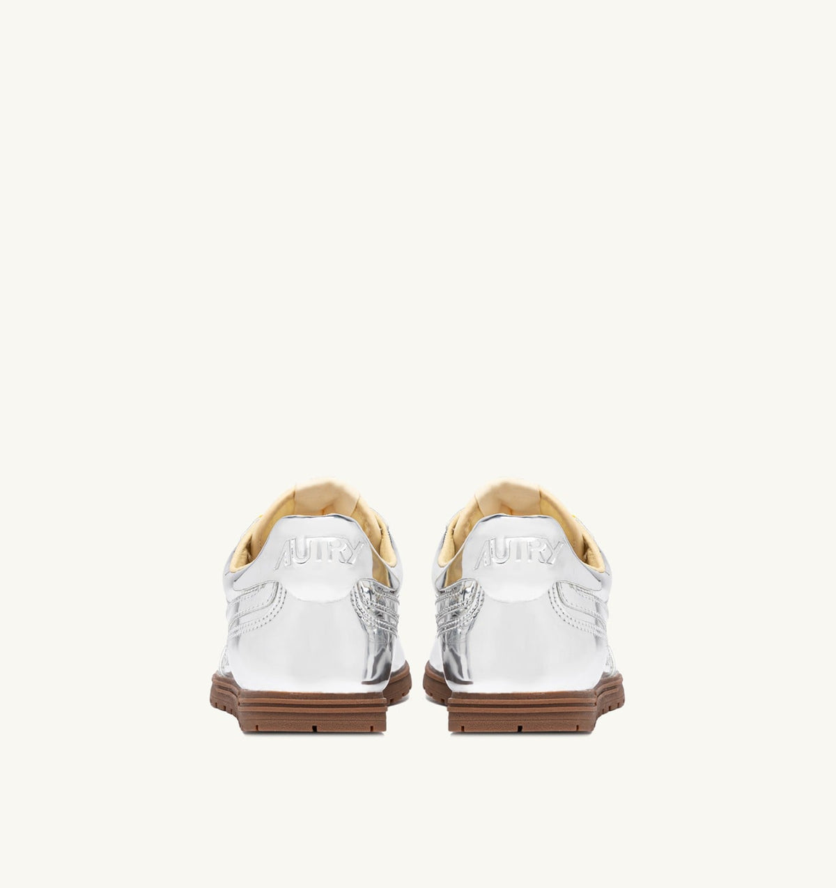 AUTRY WINDSPIN SILVER MIRRORED SNEAKERS