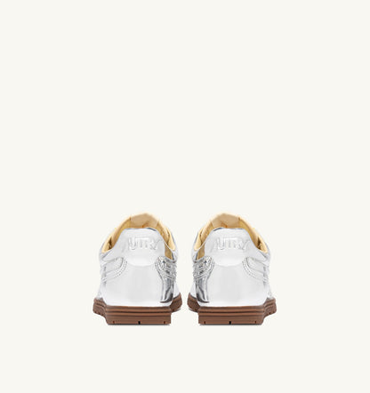 AUTRY WINDSPIN SILVER MIRRORED SNEAKERS