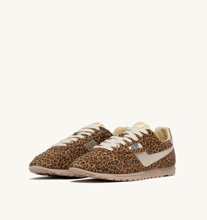 AUTRY WINDSPIN SNEAKERS IN LEOPARD AND PLATINUM SUEDE AND LEATHER
