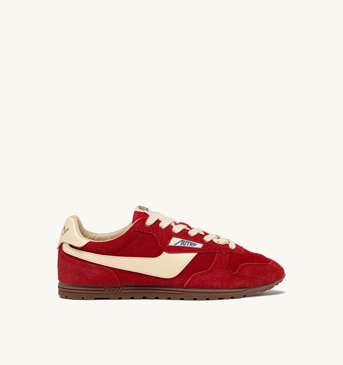 AUTRY SNEAKERS WINDSPIN IN SUEDE AND LEATHER COLOR RUBY AND RUTABAGA