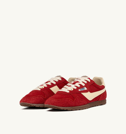 AUTRY SNEAKERS WINDSPIN IN SUEDE AND LEATHER COLOR RUBY AND RUTABAGA
