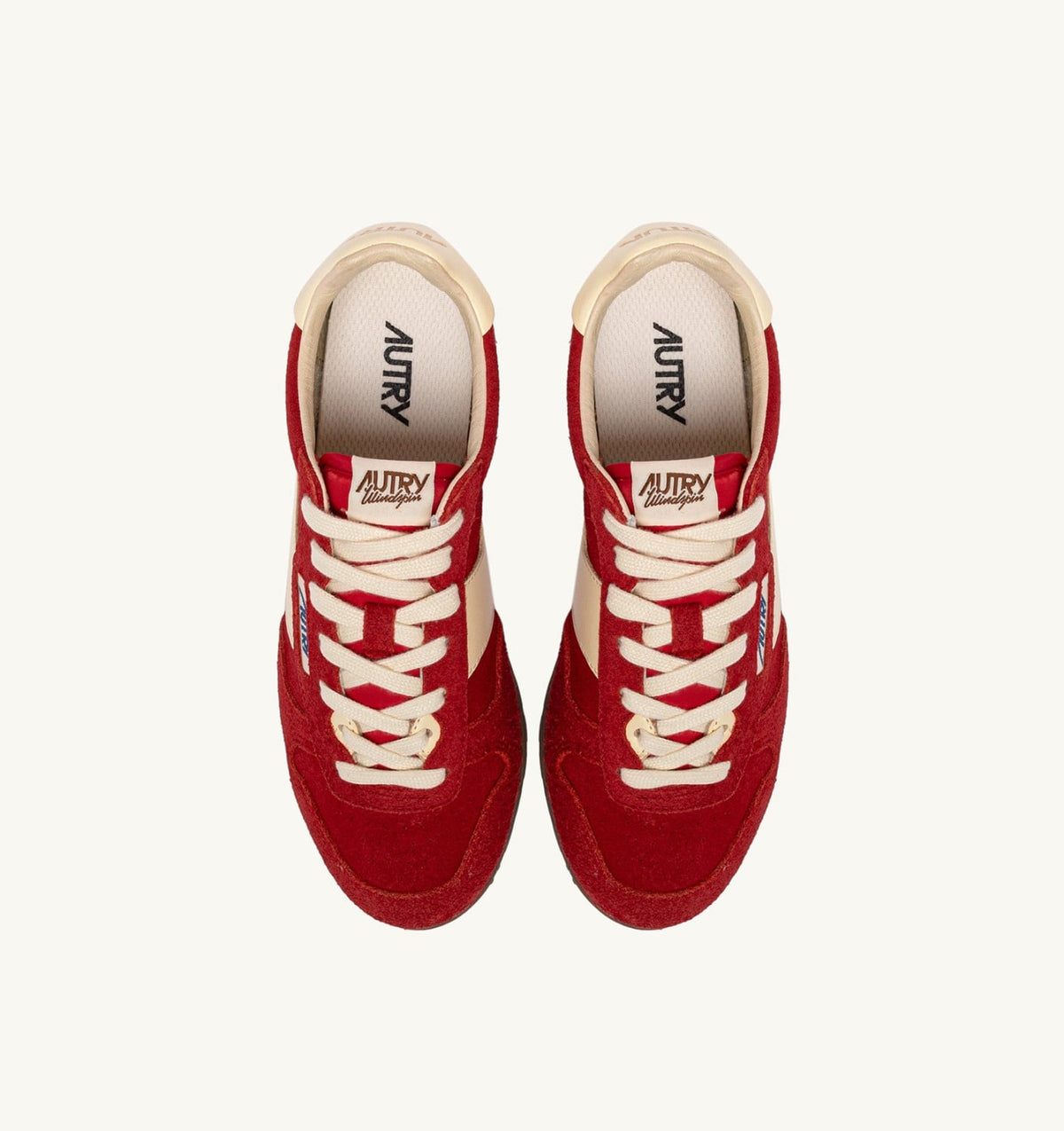 AUTRY SNEAKERS WINDSPIN IN SUEDE AND LEATHER COLOR RUBY AND RUTABAGA