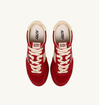 AUTRY SNEAKERS WINDSPIN IN SUEDE AND LEATHER COLOR RUBY AND RUTABAGA