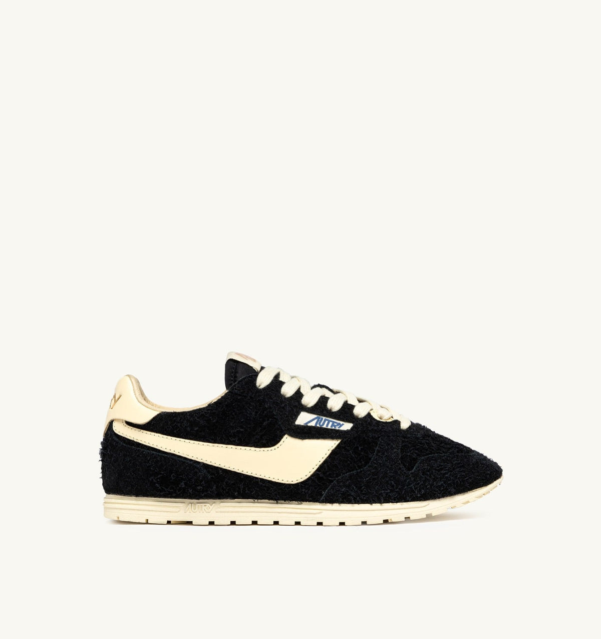 AUTRY WINDSPIN SNEAKERS IN BLACK AND RUTABAGA SUEDE AND LEATHER