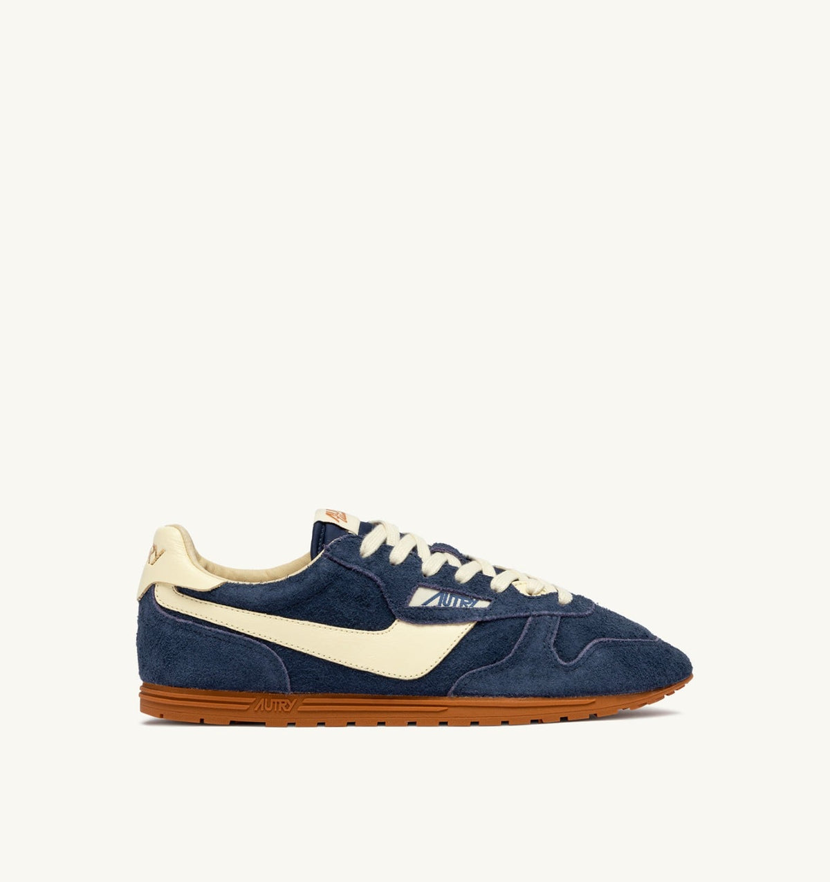 AUTRY WINDSPIN SNEAKERS IN BLUETTE AND RUTABAGA SUEDE AND LEATHER