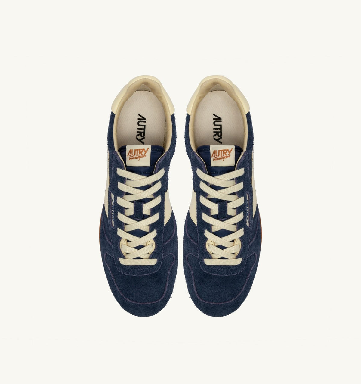 AUTRY WINDSPIN SNEAKERS IN BLUETTE AND RUTABAGA SUEDE AND LEATHER