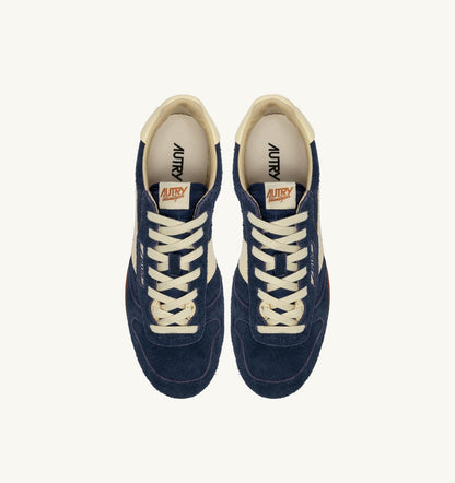 AUTRY WINDSPIN SNEAKERS IN BLUETTE AND RUTABAGA SUEDE AND LEATHER