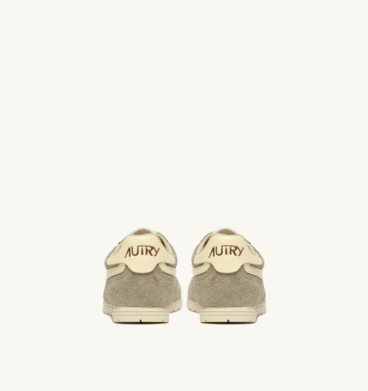 AUTRY WINDSPIN SNEAKERS IN GRAY GREEN AND RUTABAGA SUEDE AND LEATHER