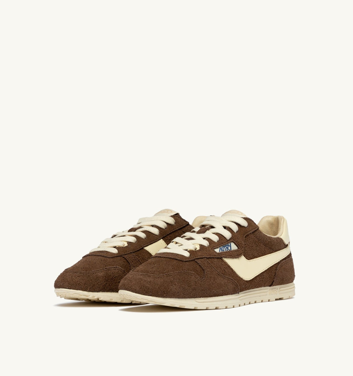 AUTRY WINDSPIN SNEAKERS IN TUNDRA AND RUTABAGA SUEDE AND LEATHER