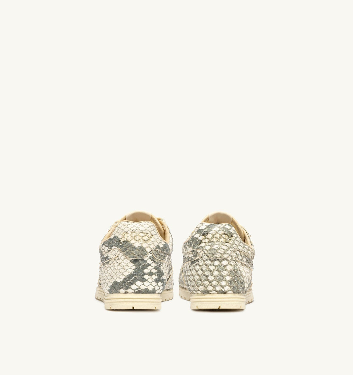 AUTRY WINDSPIN SNEAKERS IN LEATHER WITH SNAKE DIAMOND PRINT COLOR ROCK AND RUTABAGA