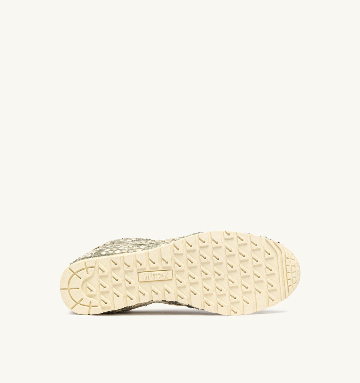 AUTRY WINDSPIN SNEAKERS IN LEATHER WITH SNAKE DIAMOND PRINT COLOR ROCK AND RUTABAGA