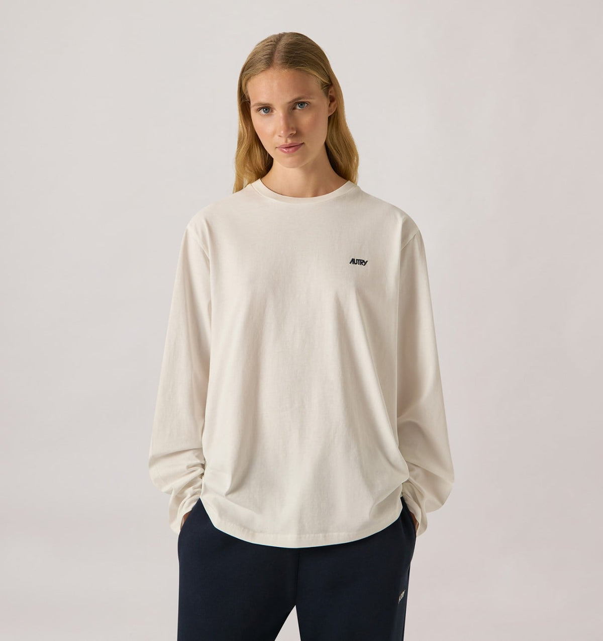AUTRY LONG-SLEEVE EMBROIDERED LOGO TEE UNISEX