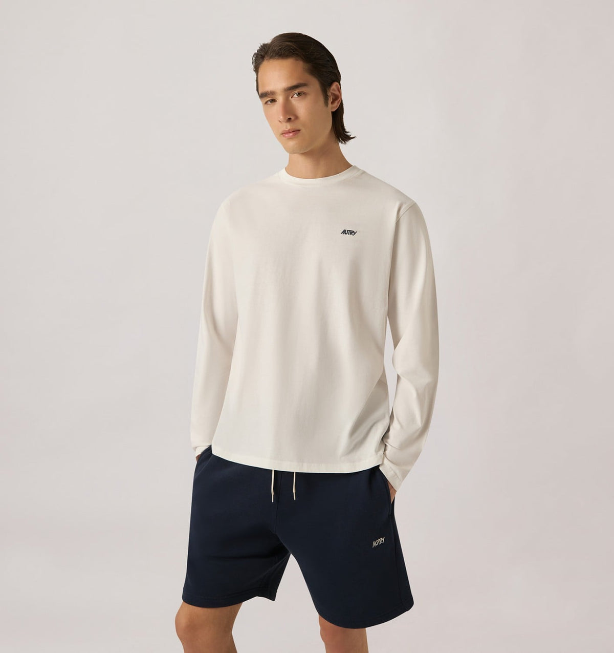 AUTRY LONG-SLEEVE EMBROIDERED LOGO TEE UNISEX