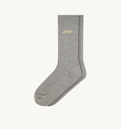 AUTRY RIBBED SOCKS WITH EMBROIDERED LOGO UNISEX