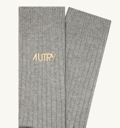 AUTRY RIBBED SOCKS WITH EMBROIDERED LOGO UNISEX