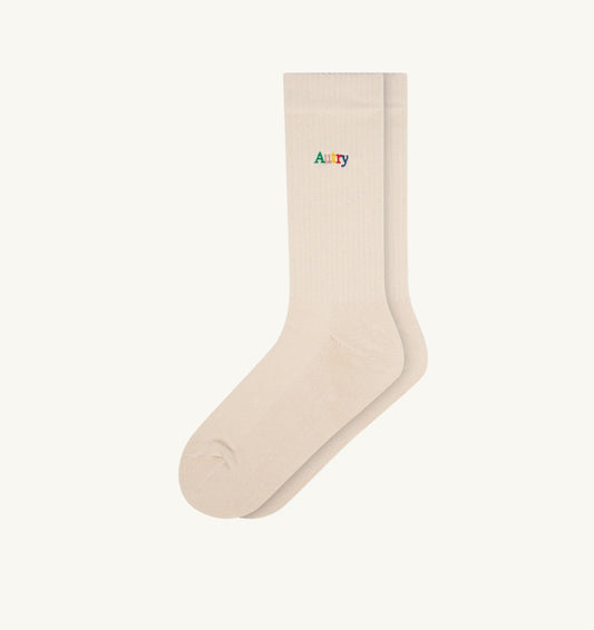 AUTRY RIBBED SOCKS WITH MULTICOLOR EMBROIDERED LOGO UNISEX
