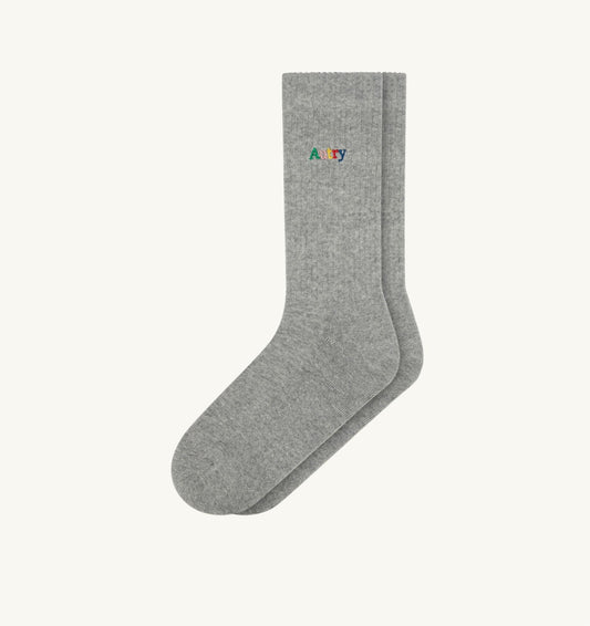 AUTRY RIBBED SOCKS WITH MULTICOLOR EMBROIDERED LOGO UNISEX